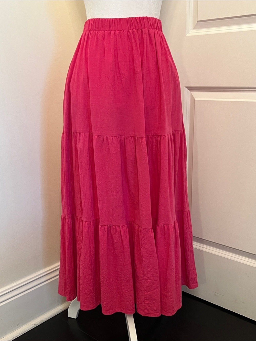 Hot Pink Gauze Maxi Skirt Women's S